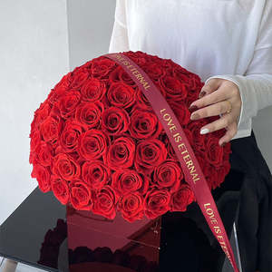 Vente en gros de fleurs de roses éternelles à <span class=keywords><strong>prix</strong></span> raisonnable 99 roses éternelles immortelles éternelles boîte-cadeau de fleurs conservées éternelles - Product Image 3