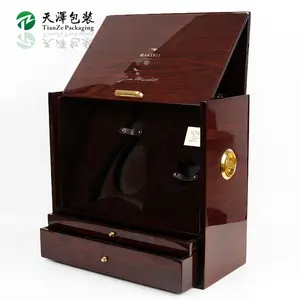 صندوق خشبي فاخر للنبيذ عالي الجودة صندوق عرض ويسكي كوجاك خشبي مطلي بيانو صندوق هدايا مخصص للعطور
