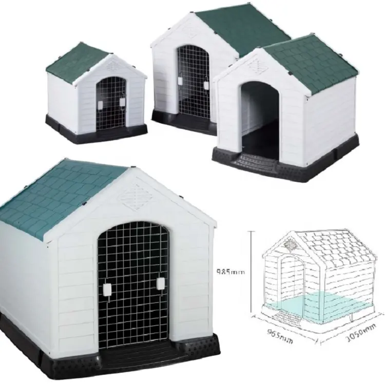 Plastik büyük su geçirmez köpek ev OEM kapalı açık köpek oyun dinlenme yatak evi evcil hayvan kulubesi satılık