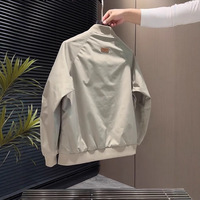 Veste de baseball pour homme, automne/hiver, fermeture éclair, sans col, imperméable, vêtements de travail, manteau décontracté, tendance