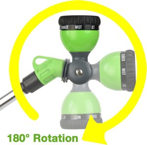 Bâton d'arrosage 18-24 pouces, poignée en alliage de zinc, tube en acier inoxydable, tête à cliquet, commande au pouce, poignée souple, usage en jardin - Product Image 4