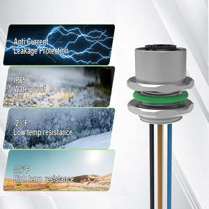 Connecteur électrique de montage sur panneau à 4 broches Westsaim M12-A-4p, femelle automobile, laiton plaqué or et nickel, étanche IP67, 4A 250V - Product Image 6