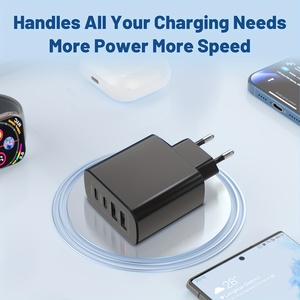 Cargador de Pared Universal de Alta Velocidad con 4 Puertos, 64W, Enchufe EU/UK, PD QC3.0, <span class=keywords><strong>2</strong></span> PD20W, <span class=keywords><strong>2</strong></span>.1A - Product Image 2
