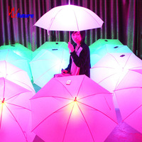 Future Parapluie blanc lumineux LED accessoires de danse de scène avec fonction de lampe de poche pour performance de salle de bal