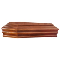 Ataúd de Madera Biodegradable de Estilo Europeo con Acabado Brillante, Ataúd Funerario Ecológico de Primera Calidad