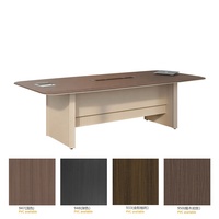 Ensemble de bureau de conférence personnalisé 5 pièces avec 4 ou 6 chaises, table optimisée pour la visioconférence, ensemble de salle de réunion robuste avec éclairage LED