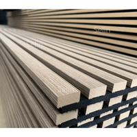Panneau mural acoustique flexible en bois plaqué MDF écologique moderne, à lamelles décoratives, absorption acoustique hautement efficace