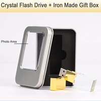 Logotipo personalizado de lujo de oro rosa de Metal personalizado Stick Usb Pen Drive Pendrive 3,0 vidrio cristal madera Usb Flash Drives