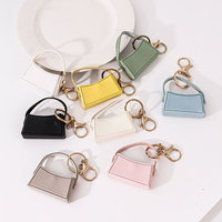 Ensemble de breloques pour sac de voiture en cuir PU avec mini sac à main et miroir porte-clés, accessoires de mode pour femmes