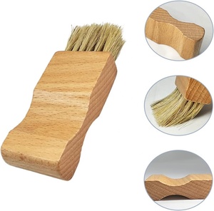 Cepillos aplicadores de esmalte de zapatos pequeños con mango de madera 2 pares esenciales <span class=keywords><strong>para</strong></span> zapatos brillantes y kits de cuidado de botas de cuero - Product Image 4