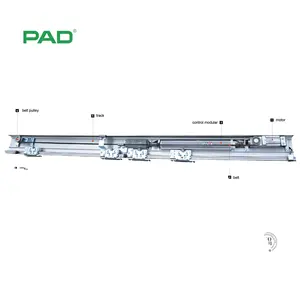 Автоматические операторы дверей из алюминиевого сплава PAD2003, система открывания стеклянных раздвижных дверей