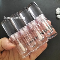 ISMAN Vente en gros de contenants pour huile à lèvres ronds transparents miniatures de 2 ml, emballage vide pour gloss à lèvres, tube avec applicateur, logo personnalisé