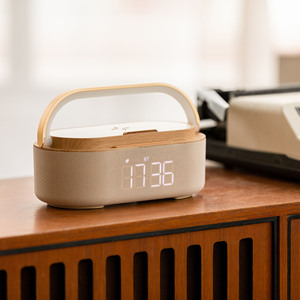 Thông Minh vô cấp mờ BT Loa sạc điện thoại không dây đứng với đồng hồ báo thức - Product Image 2
