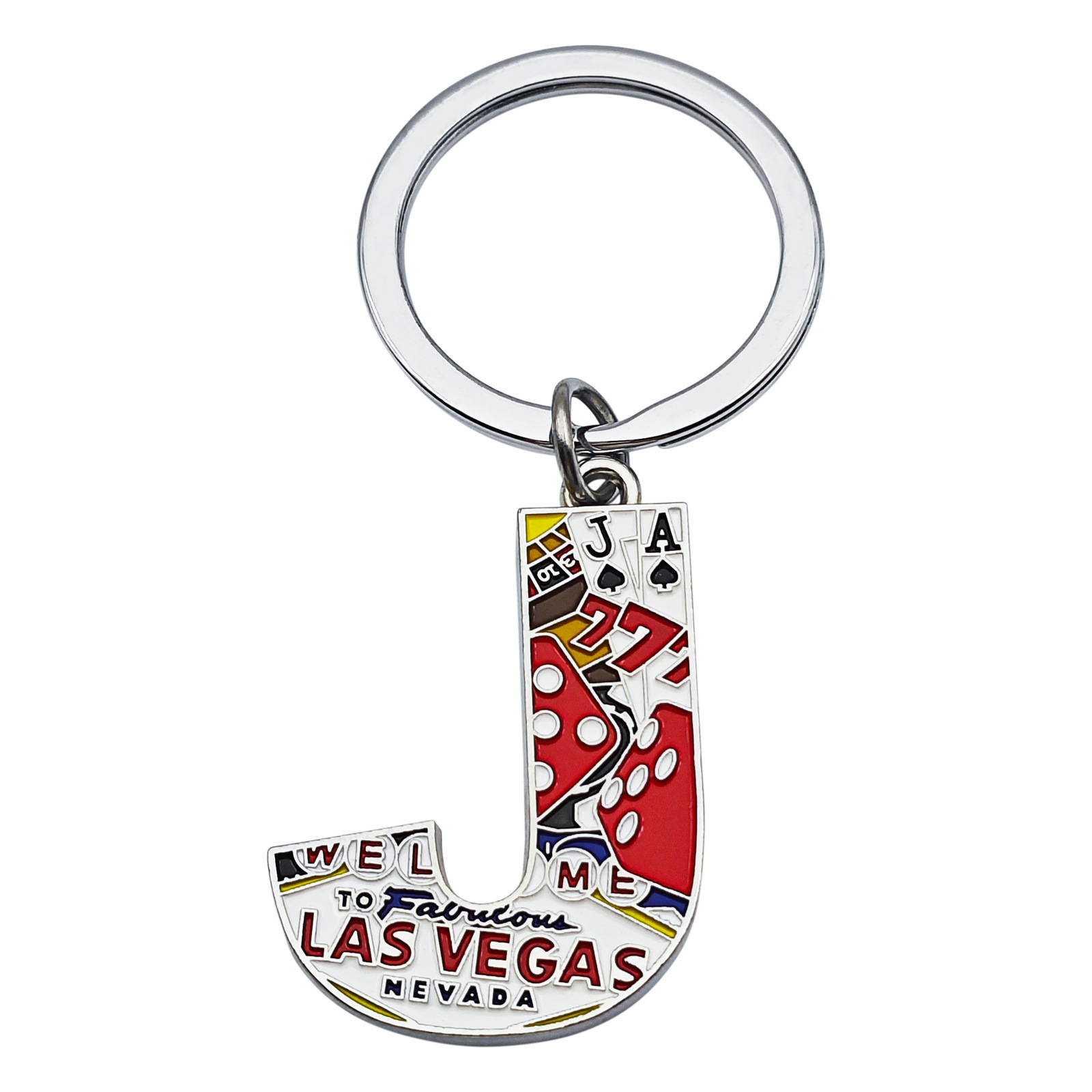 Custom Made Vintage Las Vegas Poker Souvenirs Letters Keychain