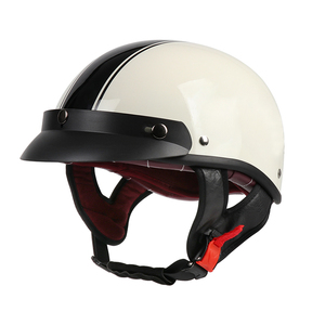 Tùy chỉnh <span class=keywords><strong>retro</strong></span> cổ điển xe máy Mũ bảo hiểm cho nam giới phụ nữ nửa mở mặt với sợi thủy tinh vỏ Visor ABS - Product Image 1