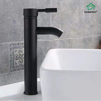Robinet mitigeur de salle de bain monotrou en acier inoxydable mitigeur thermostatique noir chaud et froid avec noyau de valve en céramique