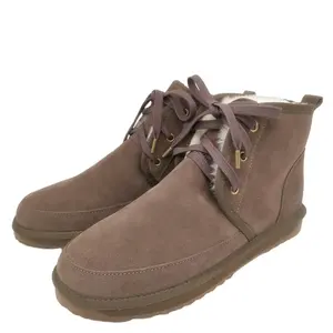 HQB-MS013 工厂热卖定制男士冬季靴子优质男人的时尚雪地靴真正羊皮靴子