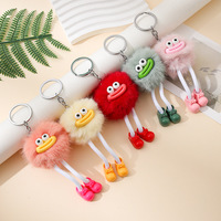 Pendentif poupée en fausse fourrure de vison fantaisie, style boule de charbon d'encens, à longue bouche, motif dessin animé, doux, durable, écologique, couleurs 3D personnalisables