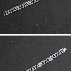 Bracelet cubain en cristal serti de pierres, style simple et tendance, pour hommes et femmes, style hip-hop - Product Image 6