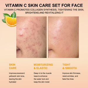 Ensemble Nettoyant, Tonique, Sérum et Crème Vitamine C Marque Blanche pour Nettoyage en Profondeur des Pores, Équilibrage du pH, Hydratation Intense, Réduction des Taches Brunes et Stimulation du Collagène - Product Image 5