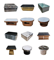 Table de bar professionnelle en acier inoxydable pour boîte de nuit, KTV, table VIP avec rangement multi-niveaux et plateau en pierre frittée