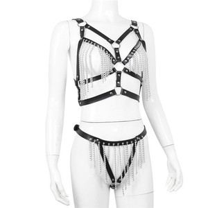 Adult sex toy factory leather women's <b>bondage</b> chain clothing European and American nightclub style export performance costume - Product Image 1