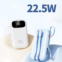 Power Bank Mini Portabel Desain Cantik Trendi Laris Manis 22.5W Tipe C Pengisian Cepat dengan Kabel Terintegrasi
