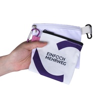 Pochettes promotionnelles miniatures en tissu polyester réutilisables, personnalisables en gros, avec fermeture éclair, pour cadeaux de campagne
