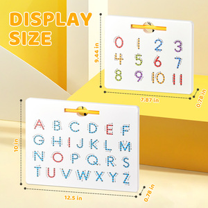 Tavola Magnetica per Tracciare Alfabeto e Numeri, Set Bifacciale con Lettere ABC e Numeri 123, Gioco Educativo Montessori per Prescuola, Pronto per la Spedizione - Product Image 2