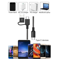 Vente en gros 2 en 1 câble de charge rapide en nylon tresse cordons d'alimentation chargeur de téléphone multiple port USB type-c pour ordinateur portable batterie externe