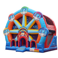Maison à rebond gonflable monki, grande roue, location de fête, pour enfants et adultes