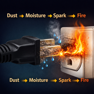 Couvre-prises anti-fuite en ABS compatible pour prises droites - Product Image 3