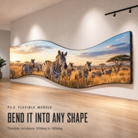 Module d'affichage LED flexible d'intérieur FFP2, écran incurvé pliable, ultra-fin 7,6 mm, épissage sans soudure, 320x160 mm, P2.0, 600 cd/m², 4200 Hz