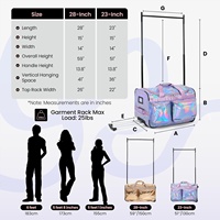 Sac de danse ODM avec porte-vêtements, collection Prism-Glow, tissu iridescent imperméable, sac de sport idéal pour les danseurs