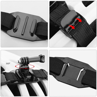 Support de casque réglable pour caméra d'action compatible avec GoPro, DJI, Insta360 pour le VTT, la moto, le ski