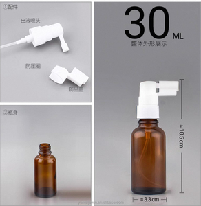 Bouteilles de spray nasal et buccal en verre de 5 à 100 ml en gros, avec buse en forme de trompe d'éléphant à angle droit, pour nettoyage au sel, rechargeables - Product Image 5