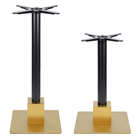 Base de table de luxe noir mat et or brossé |   Socle rond robuste pour usage commercial