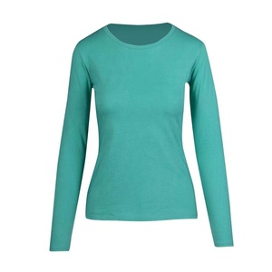 Women tee shirts <b>long</b> <b>sleeves</b> 4 way stretch active wear clothing sportswear - Product Image 1