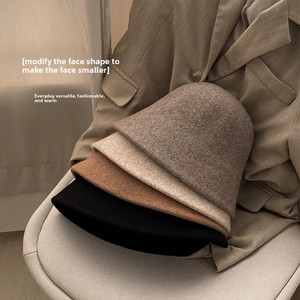 Chapeau de pêcheur en laine australienne pour femme, automne/hiver, luxe léger, haut de gamme, effet amincissant, chapeau seau chaud de qualité supérieure, style britannique - Product Image 2