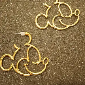 Lovely cartoon M M Earrings cute stainless steel Animal mouse earrings Jewelry factory