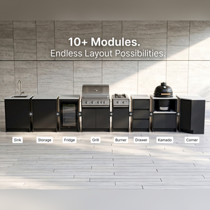YardLux <span class=keywords><strong>Aluminium</strong></span> Tuinkookstation met Ingesloten Opslag, Weerbestendige Keukenonderdelen, Milieuvriendelijke Automatische <span class=keywords><strong>Grill</strong></span> - Product Image 3