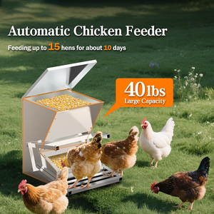 Mangeoire automatique pour poulets JH-Mech Conception efficace Grande capacité Mangeoire pour poulets à pédale en acier galvanisé robuste 15kg - Product Image 3