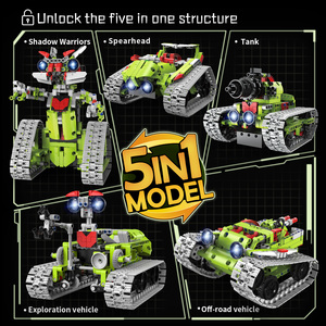 <span class=keywords><strong>Robot</strong></span> programmable 5 en 1 en plastique ABS, modèle éducatif, jouet de construction robotique télécommandé par application avec plus de 705 pièces pour les enfants de 7 à 14 ans - Product Image 4