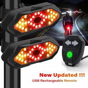 ไฟท้ายจักรยานแบบรีโมทคอนโทรล พร้อมไฟเลี้ยว กันน้ำ IPX4 ชาร์จ USB ได้ ใช้หลอดไฟ LED สำหรับปั่นจักรยานกลางคืน - Product Image 4