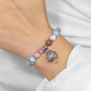 <span class=keywords><strong>Bracelet</strong></span> lumineux Bestone 8 mm avec perles creuses en pierre de <span class=keywords><strong>lotus</strong></span>, perles qui brillent dans le noir, <span class=keywords><strong>bracelet</strong></span> en améthyste naturelle pour cadeau - Product Image 6