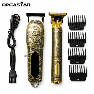 ORCASTAR Tondeuse à <span class=keywords><strong>Cheveux</strong></span> Vintage et Kit de Tondeuse à Lame en T avec Écran LED, Longueurs Réglables, Lames en Acier Inoxydable, Type-C - Product Image 6