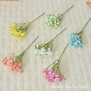 Bouquet de mariage artificiel Laixing en gypsophile, fleur de marguerite à tige unique en plastique souple, accessoires de décoration intérieure - Product Image 3