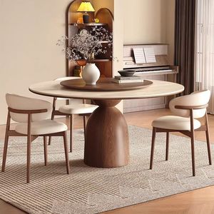 Set Tavolo <span class=keywords><strong>da</strong></span> <span class=keywords><strong>Pranzo</strong></span> Rotondo <span class=keywords><strong>in</strong></span> Legno Massello Rustico per Interni 135cm/150cm con 6 Sedie, Arredamento per <span class=keywords><strong>Sala</strong></span> <span class=keywords><strong>da</strong></span> <span class=keywords><strong>Pranzo</strong></span> - Product Image 3