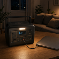 Station d'alimentation portable 1000W LiFePO4, générateur solaire extérieur avec chargeur sans fil 15W, onduleur MPPT pour le camping, les camping-cars et les situations d'urgence