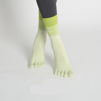 Chaussettes de yoga à tube moyen à cinq doigts à changement de couleur Pilates Fitness Dance Professional Silicone Non-slipsocks